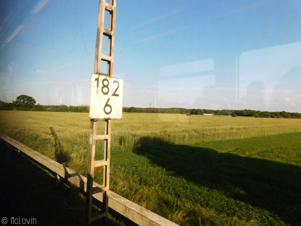 Vue de la campagne par la fenêtre du S-bahn