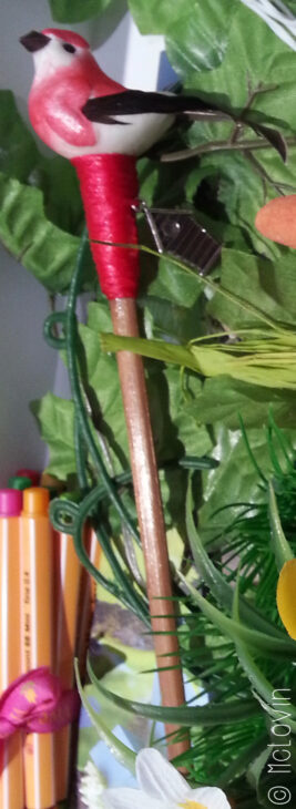 Pique à cheveux fait maison par McLovin avec un faux petit oiseau