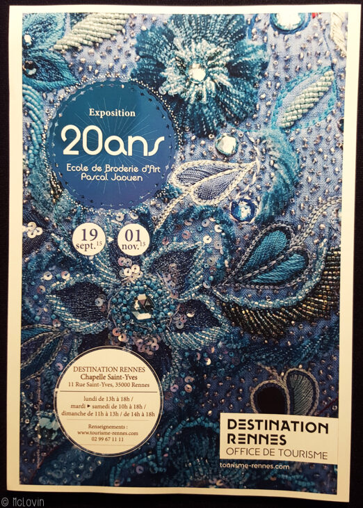 Affiche de l'exposition des 20 ans de l'école de broderie d'art de Pascal Jaouen