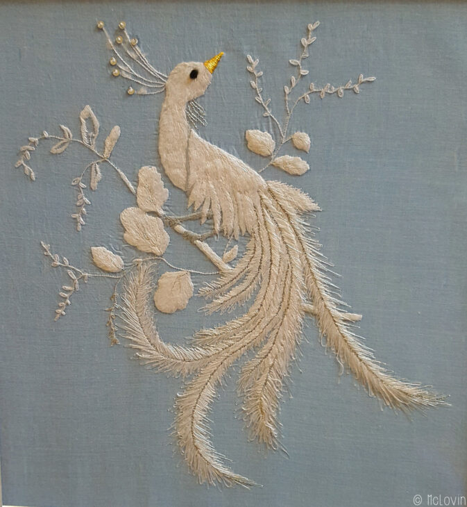 Oiseau de paradis réalisé en passé empiétant par Pascal Jaouen