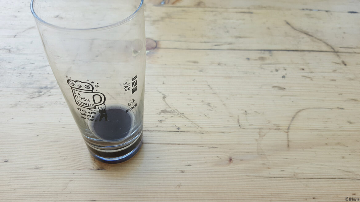 Verre de dégustation officiel de la première édition de la fêtes des bières locales La P'tite Chope à Hédé-Bazouges en octobre 2016