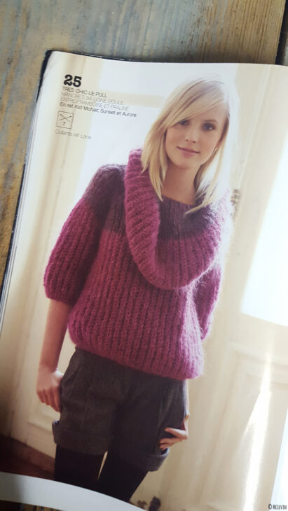 Le modèle du pull rose Phildar que j'ai tricoté il y a quelques années.