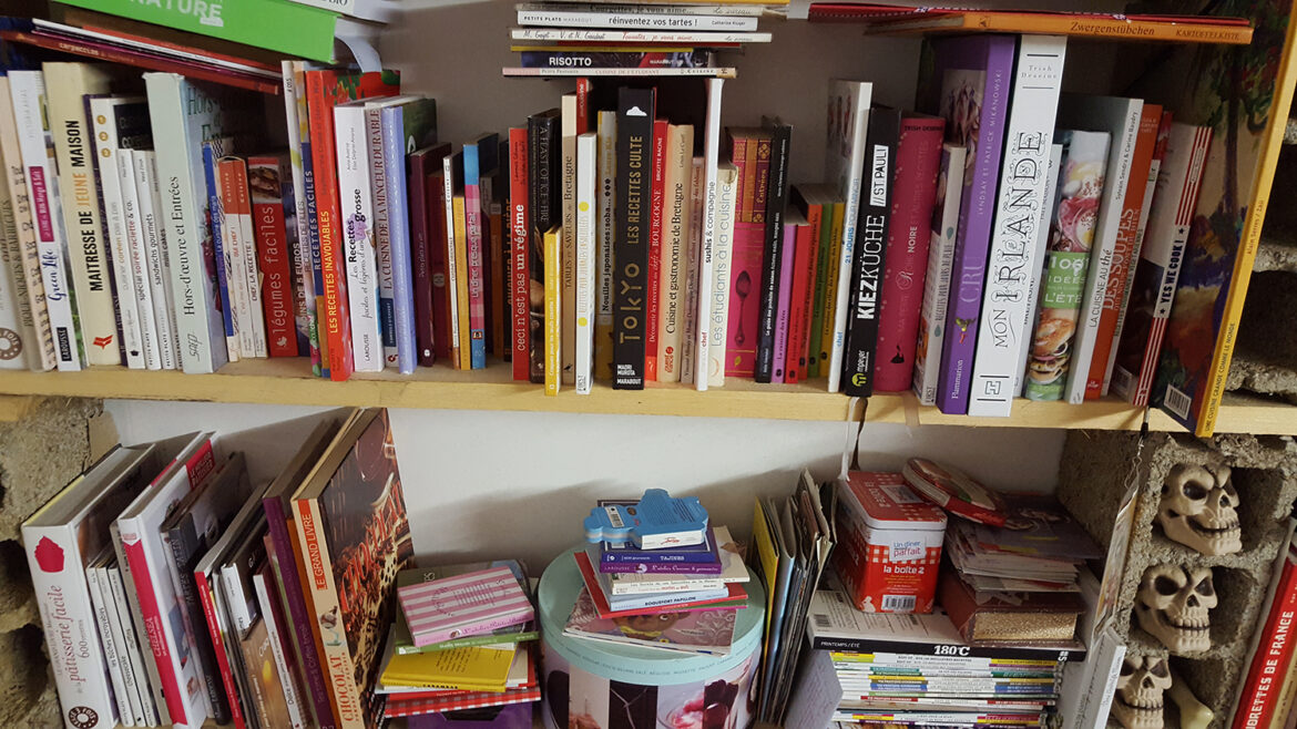 Ma collection de livres de cuisine en tout genre.