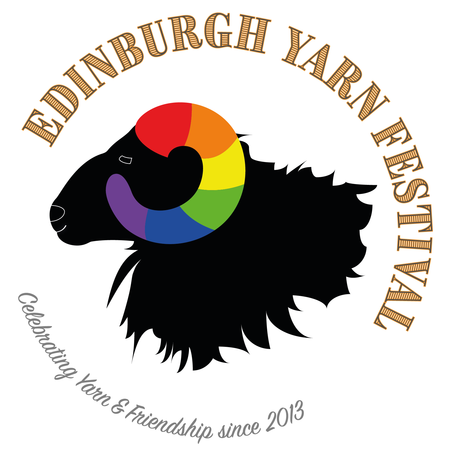 Le logo de l'Edinburgh Yarn Festival 2018, festival de laine et de tricot d’Édimbourg en Écosse.