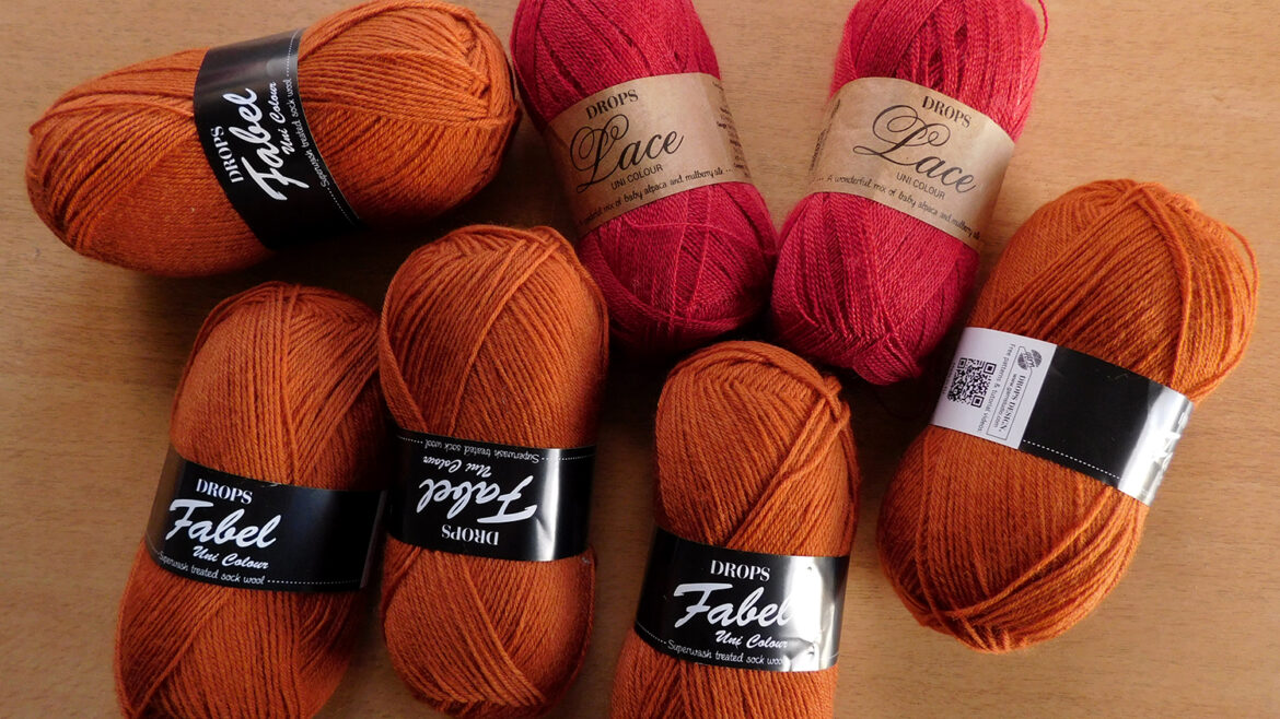 Pelotes de laine Drops Lace et Fabel pour tricoter en 2020.
