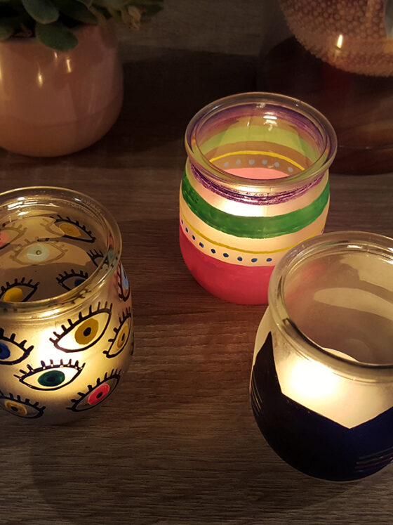 DIY – Photophores aux marqueurs Posca